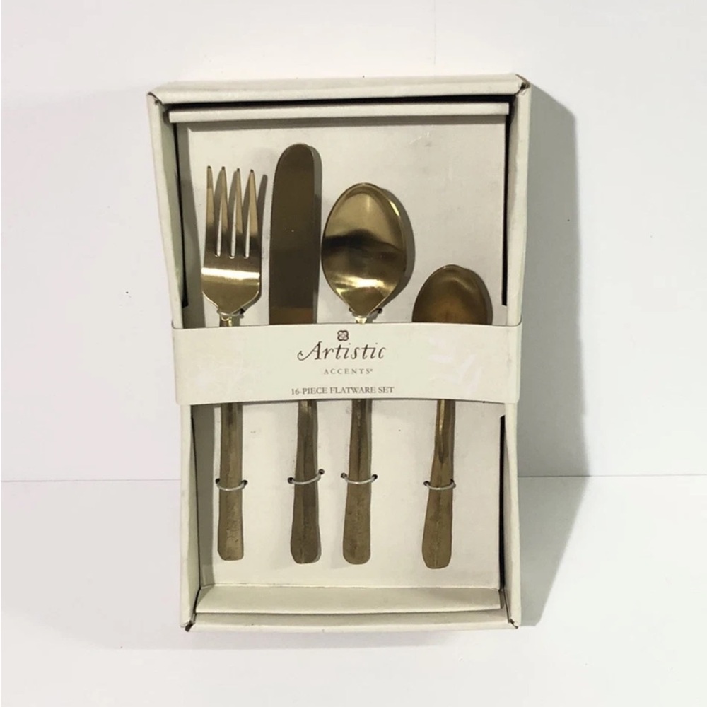 Artistic Accents Gold 16-Piece Flatware Set